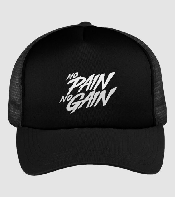 No Pain No Gain typography model negru pe tricou