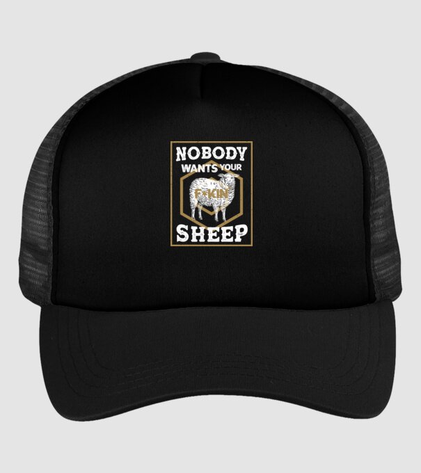Nobody wants your sheep model negru pe tricou