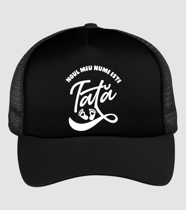 Noul meu nume este Tată model negru pe tricou