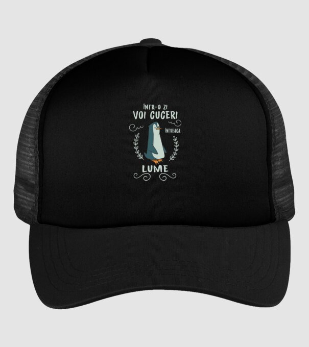 Într-o zi voi cuceri întreaga lume model negru pe tricou