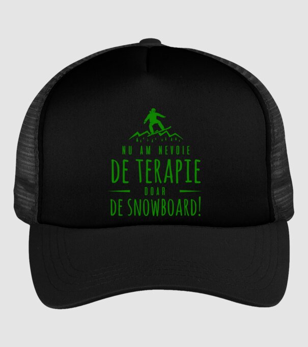 nu am nevoie de terapie doar de snowboard! model negru pe tricou