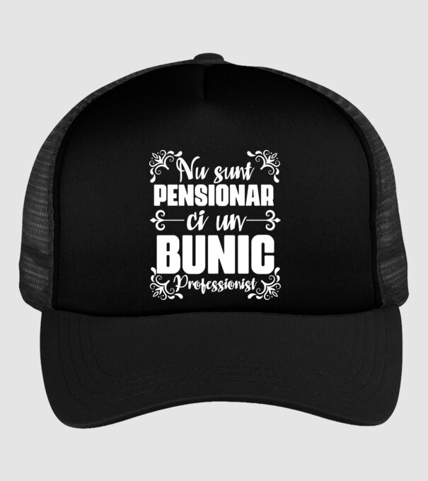Nu sunt_pensionar, ci un bunic profesionist model negru pe tricou