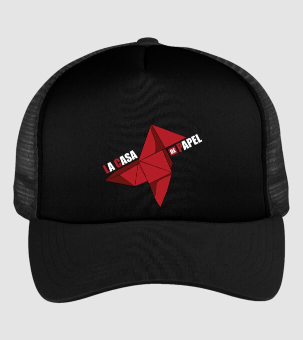 origami la casa de papel model negru pe tricou