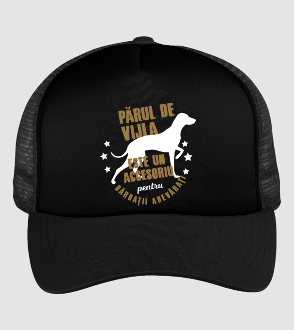 părul de vijla este un accesoriu pentru bărbații adevărați model negru pe tricou