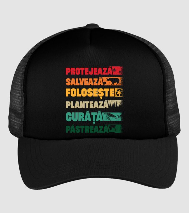 protejează salvează păstrează model negru pe tricou