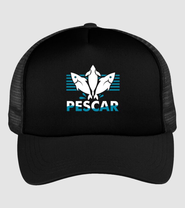 Pescar original model negru pe tricou