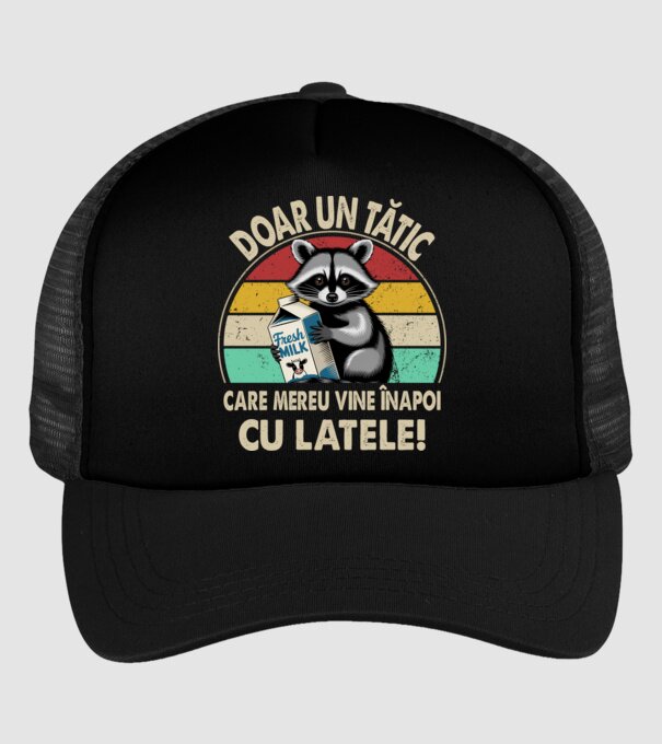 Retro Apa aki visszajött a tejjel RO model negru pe tricou
