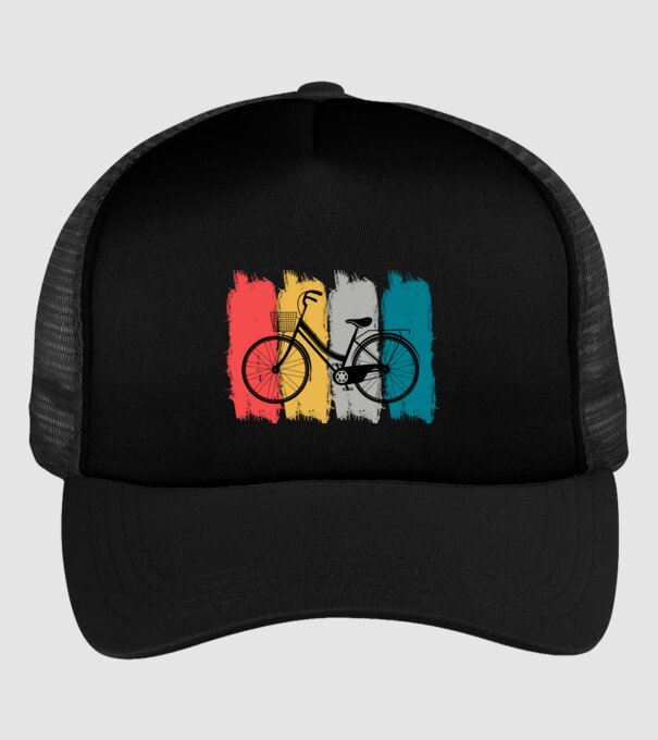 Retro city bike model negru pe tricou