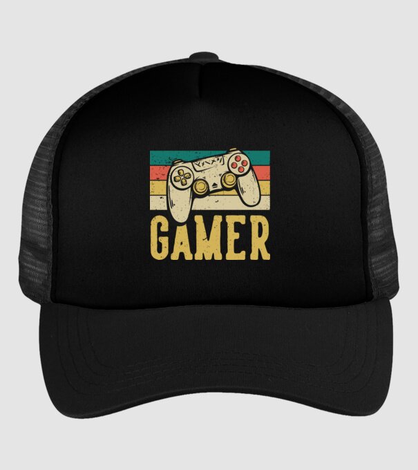 Retro gamer model negru pe tricou