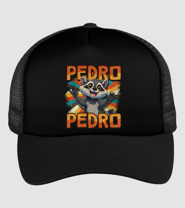Retro Pedro model negru pe tricou