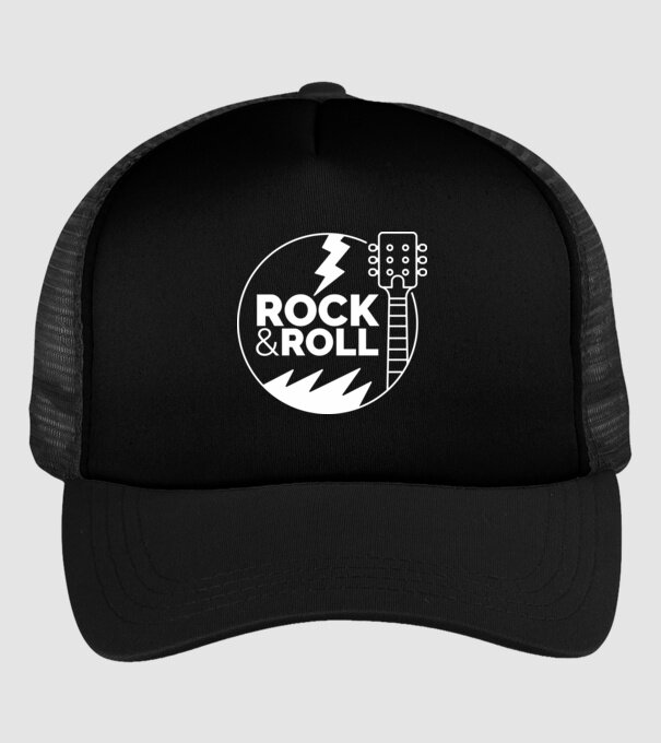 Rock n roll model negru pe tricou