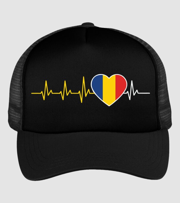 România heartbeat model negru pe tricou