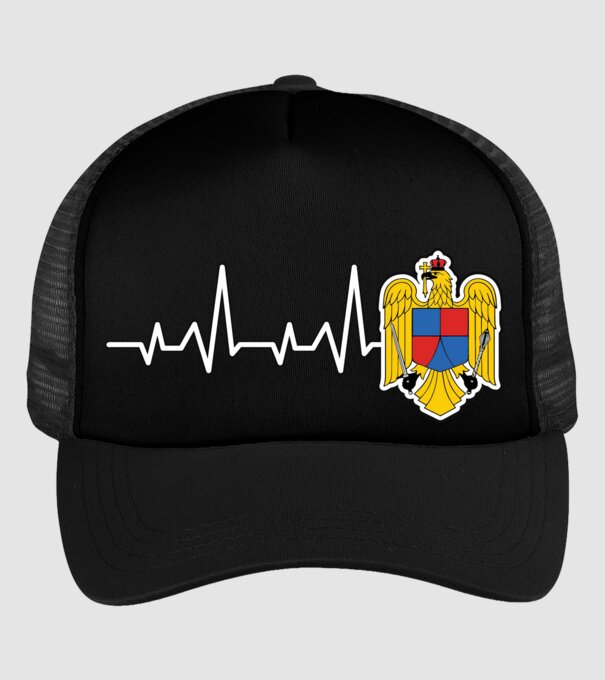 ROMANIA heartbeat model negru pe tricou