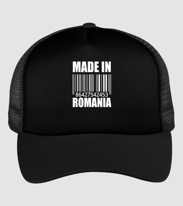 România made in model negru pe tricou