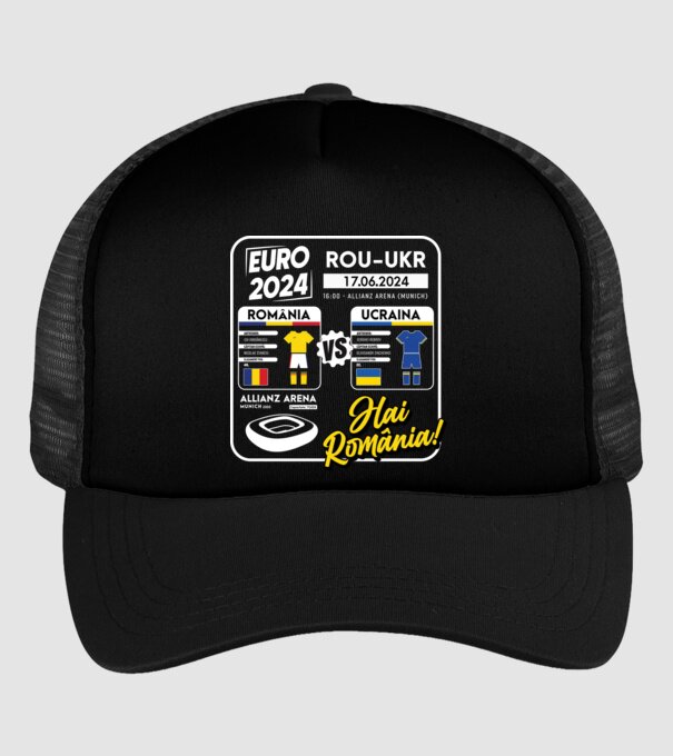 ROU-UKR euro 2024 calendar model negru pe tricou