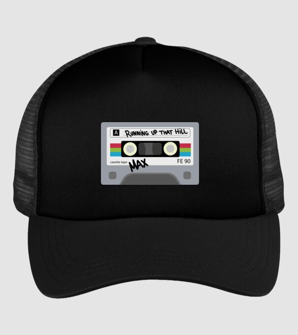running up that hill casette model negru pe tricou
