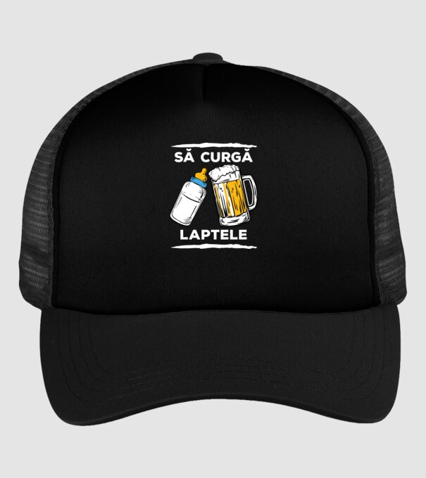 să curgă laptele! model negru pe tricou