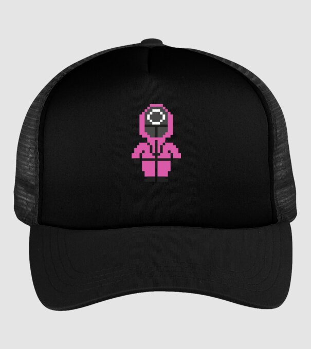 squid game pixel model negru pe tricou