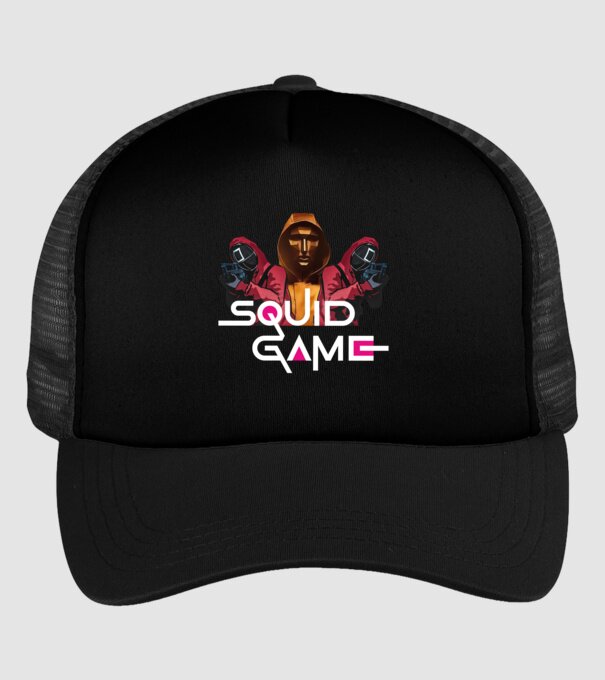 squid game poster model negru pe tricou