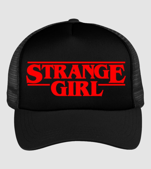 strange girl model negru pe tricou