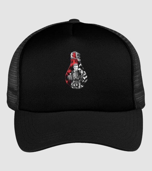 stranger things bulb model negru pe tricou