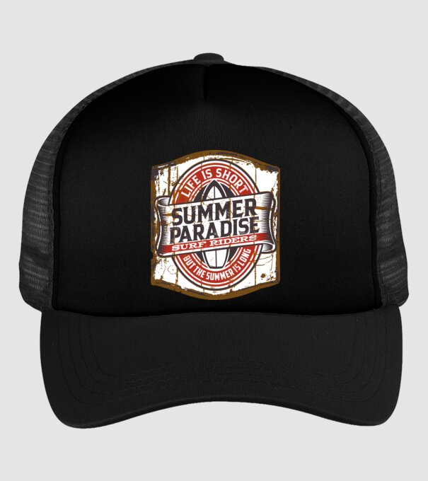 Summer Paradise model negru pe tricou