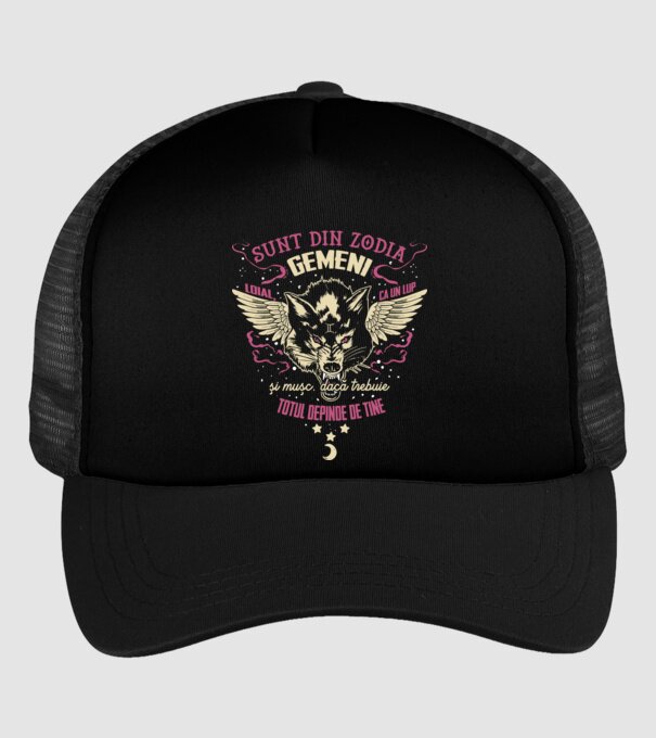 GEMENI model negru pe tricou