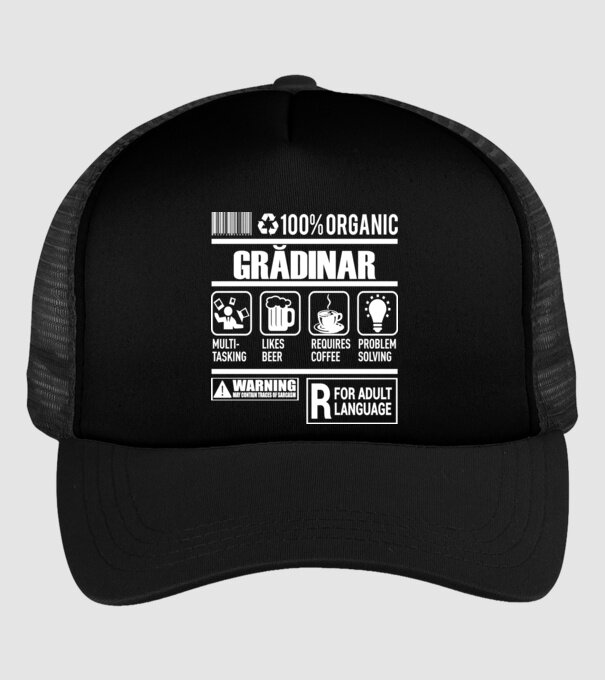 sunt grădinar model negru pe tricou