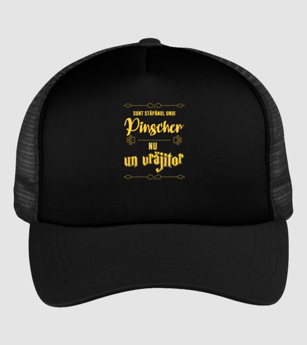 sunt stăpânul unui pinscher, nu un vrăjitor model negru pe tricou