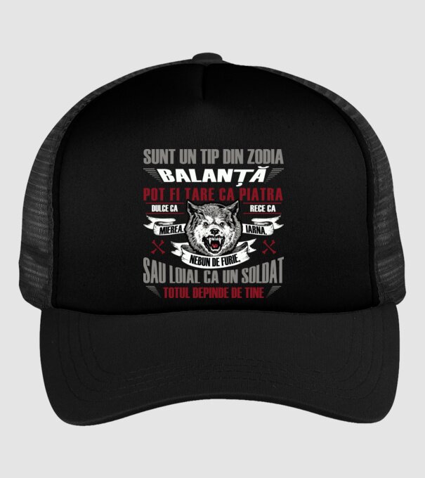 Sunt un tip din zodia Balanță model negru pe tricou