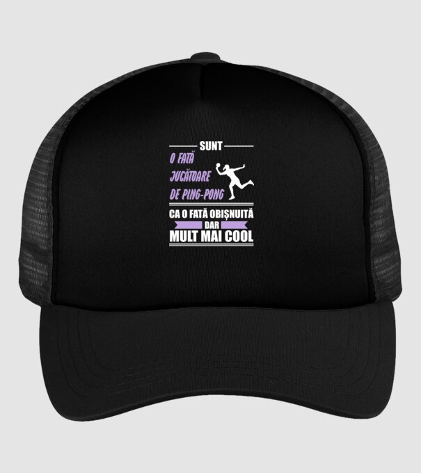 sunt o fată jucătoare de ping-pong, ca o fată obișnuită, dar mult mai cool model negru pe tricou