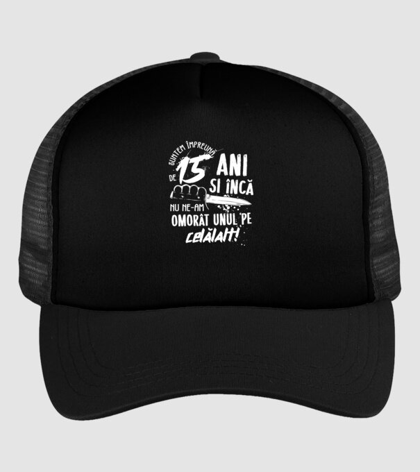 Suntem împreună de 15 ani model negru pe tricou