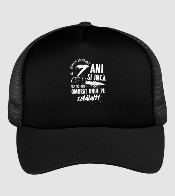 Suntem împreună de 7 ani model negru pe tricou