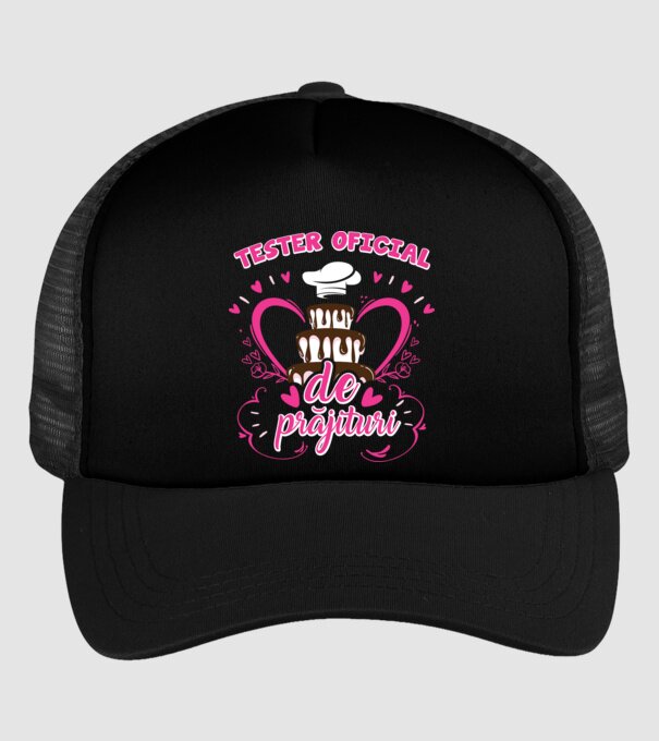 tester oficial de prăjituri model negru pe tricou