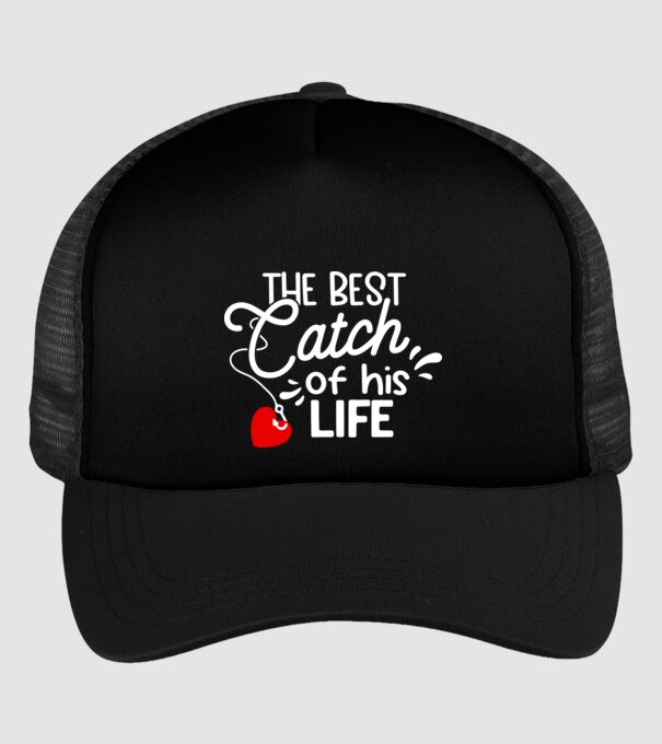 The best catch fehér model negru pe tricou