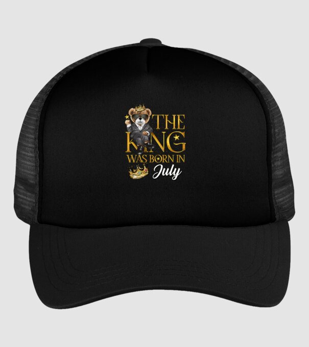 The king was born int JULY model negru pe tricou