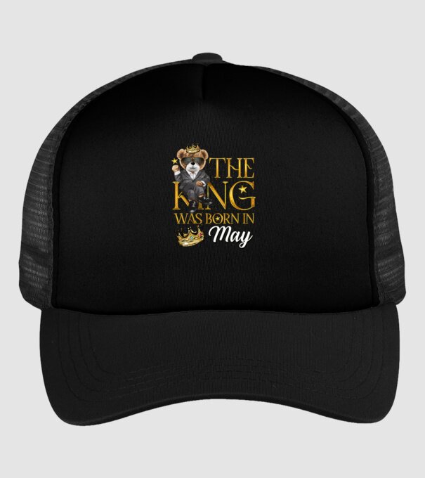 The king was born int MAY model negru pe tricou