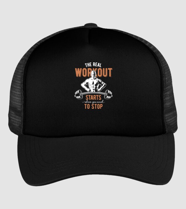 The Real Workout model negru pe tricou