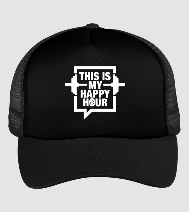 this is my happy hour model negru pe tricou