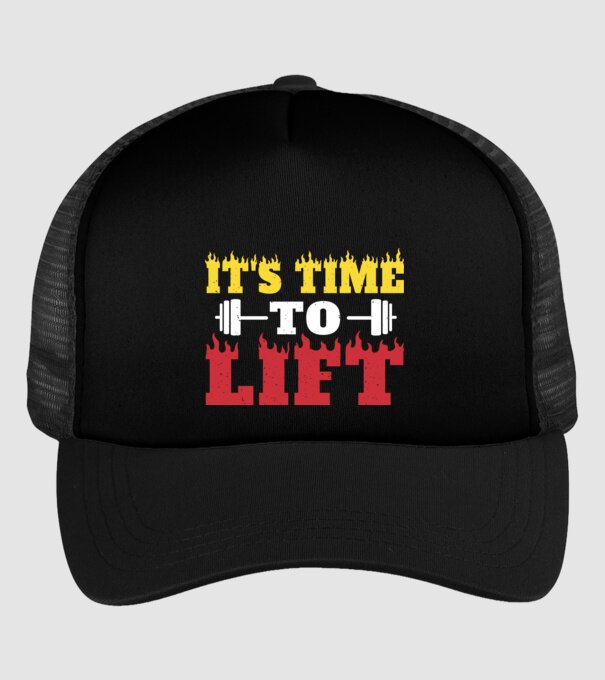 Time to lift model negru pe tricou