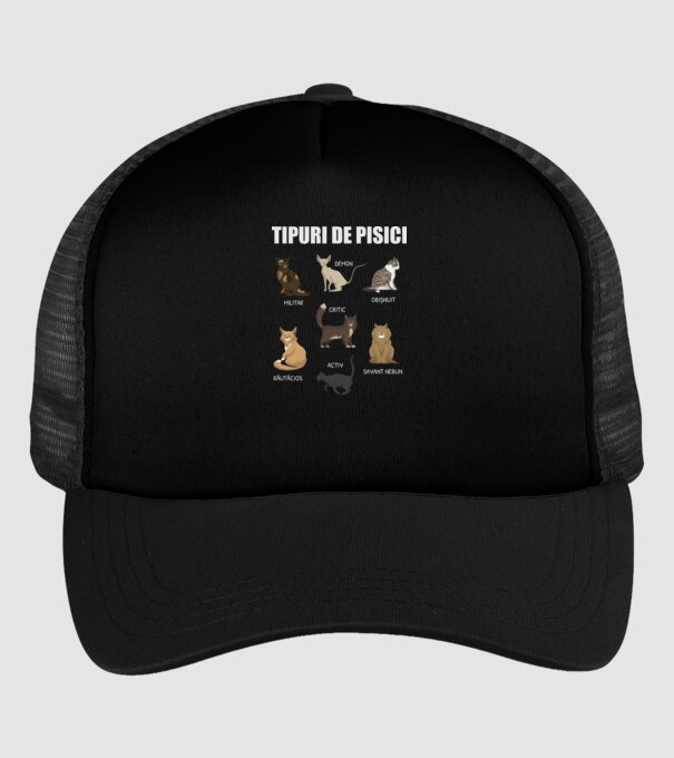 Tipuri de pisici model negru pe tricou