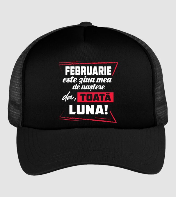Toată luna FEBRUARIE model negru pe tricou
