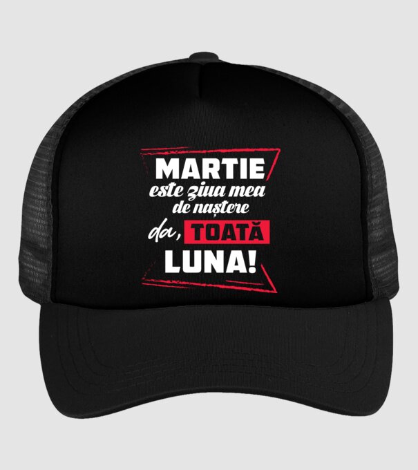 Toată luna MARTIE model negru pe tricou