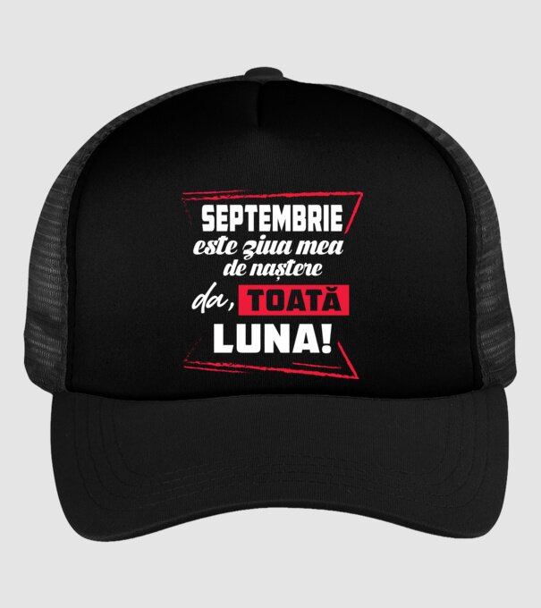 Toată luna SEPTEMBRIE model negru pe tricou