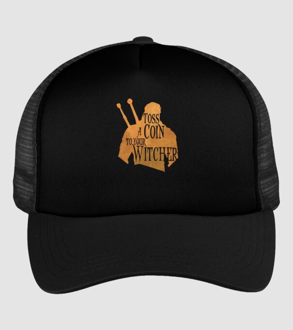 Toss a Coin to your Witcher model negru pe tricou