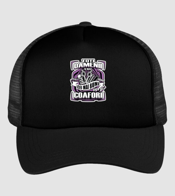 Toți oamenii coafori model negru pe tricou