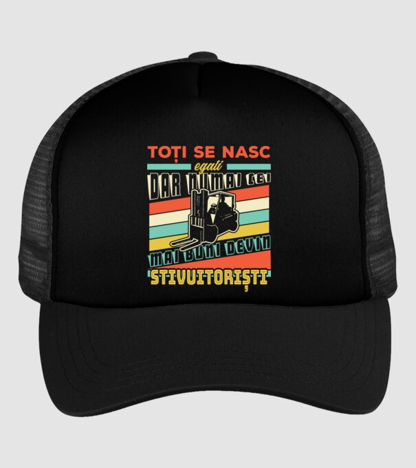 Toți se nasc egali, dar numai cei mai buni devin stivuitoriști model negru pe tricou