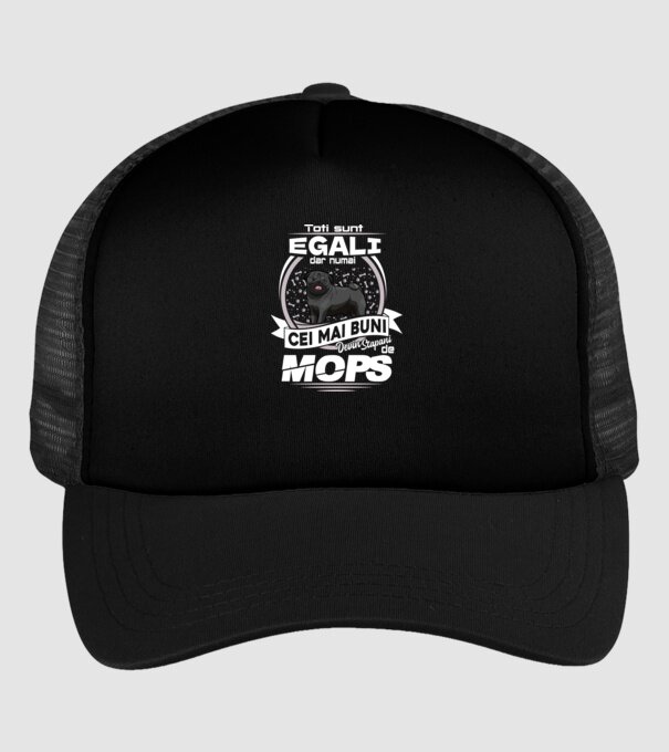 Toți sunt egali, dar numai cei mai buni devin stăpâni de mops lght model negru pe tricou