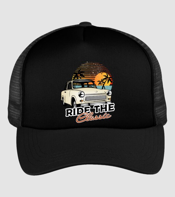 Trabant Ride The Classic model negru pe tricou