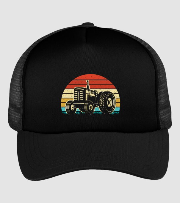 TRACTOR model negru pe tricou
